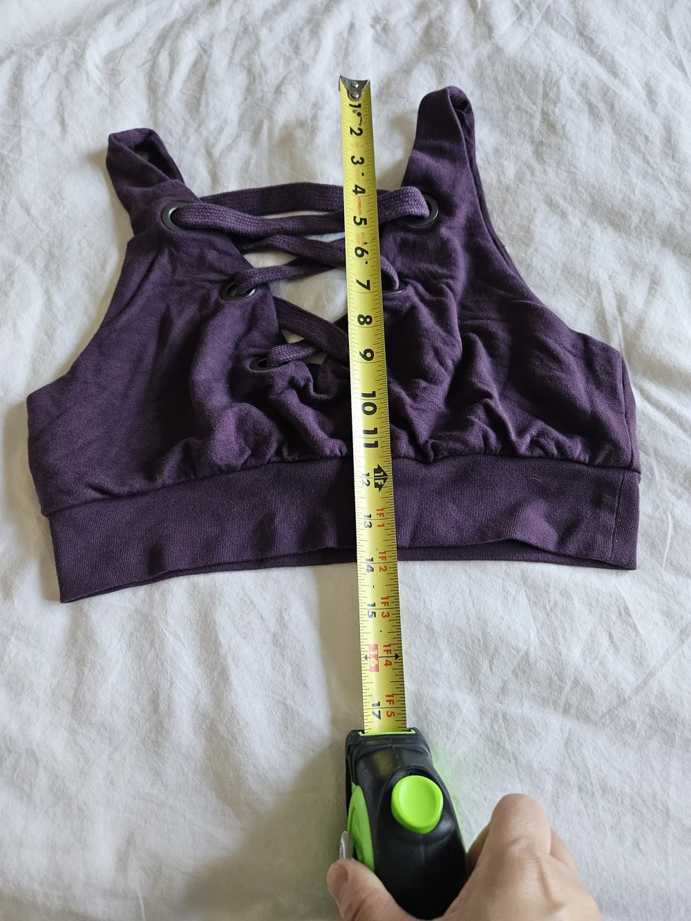 Alo Quest Yoga Lace-Up Crop Tank Top - Purple - Small